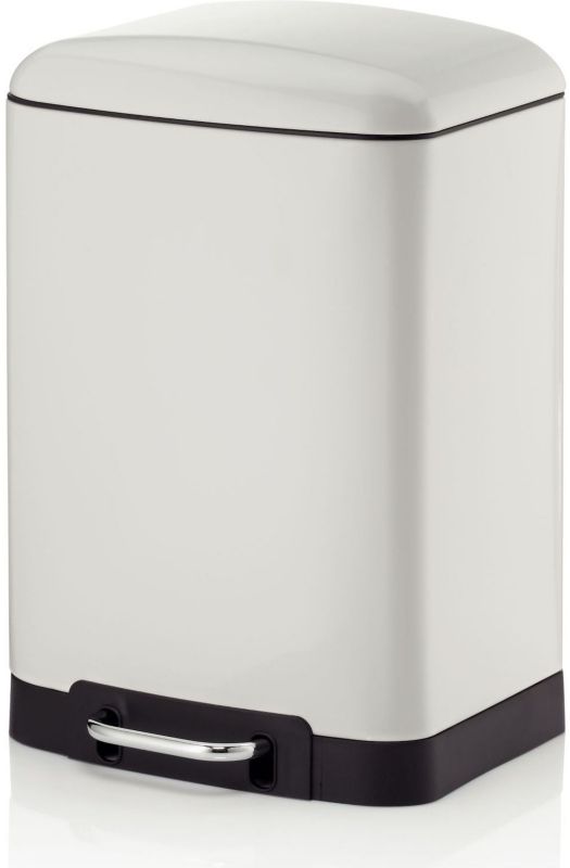 Kosz na śmieci Kela Davino 12L biały stal niew., ciche zamknięcie, otw. pedałem 1 szt.