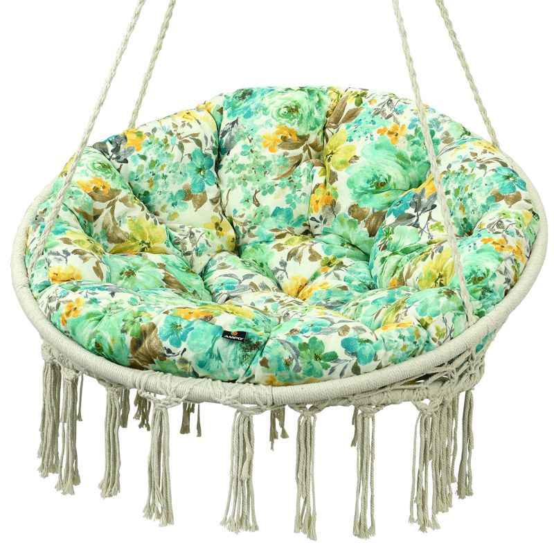 Poduszka na huśtawkę bocianie gniazdo AMPO niebieski beżowy 110 cm 1 szt.