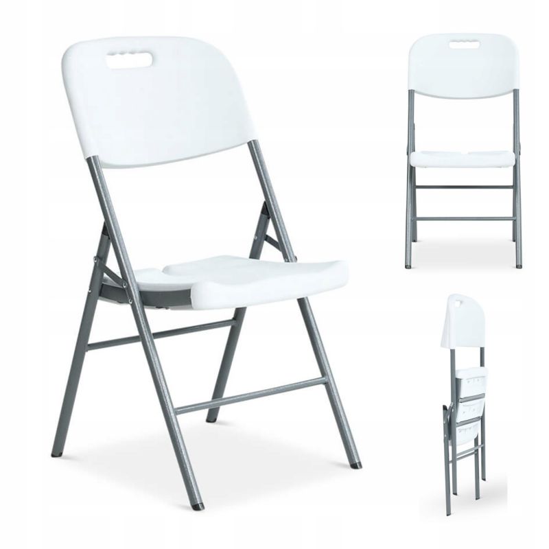 Krzesło Cateringowe Bankietowe Składane Ogrodowe Turystyczne Białe mocne 1 szt
