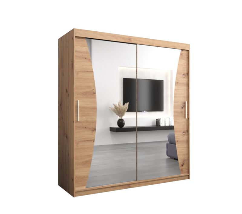 Szafa przesuwna Garderoba Abiks MONACO 180 dąb artisan + dąb artisan 1 szt.