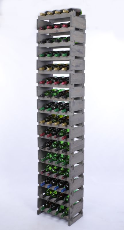Stojak na wino MODO24 regał modułowy na butelki 16 leżni x 4 butelki montaż bez narzędzi impregnacja szara 1 szt.
