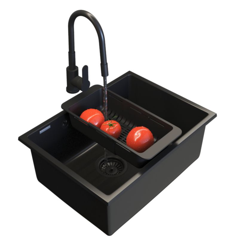 Zlewozmywak Granitowy Podblatowy Granitan Manado60 z Baterią Grado i Syfonem 1kpl.