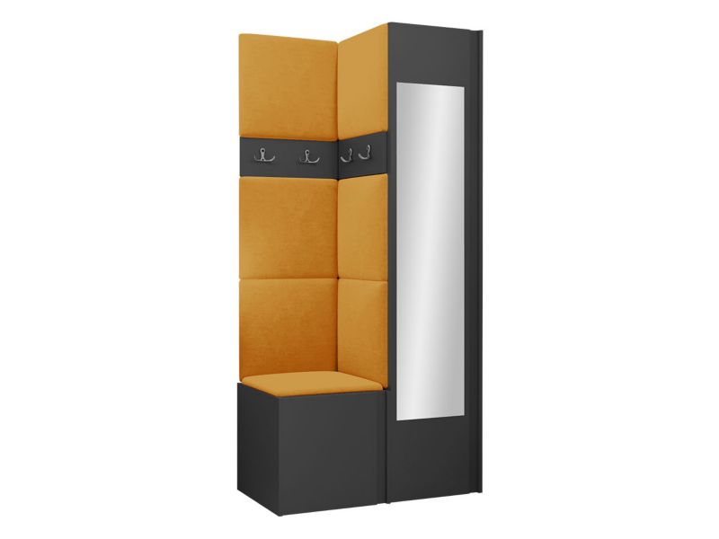 Garderoba MIRJAN 24 Orion XXV grafit + żółty 1 kpl.