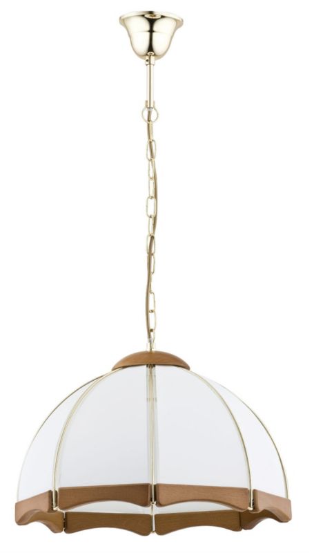 Lampa wisząca Alfa Czajka biała ciemne drewno wym: 74 x 37 x 37 cm 1xE27 x 1 szt.