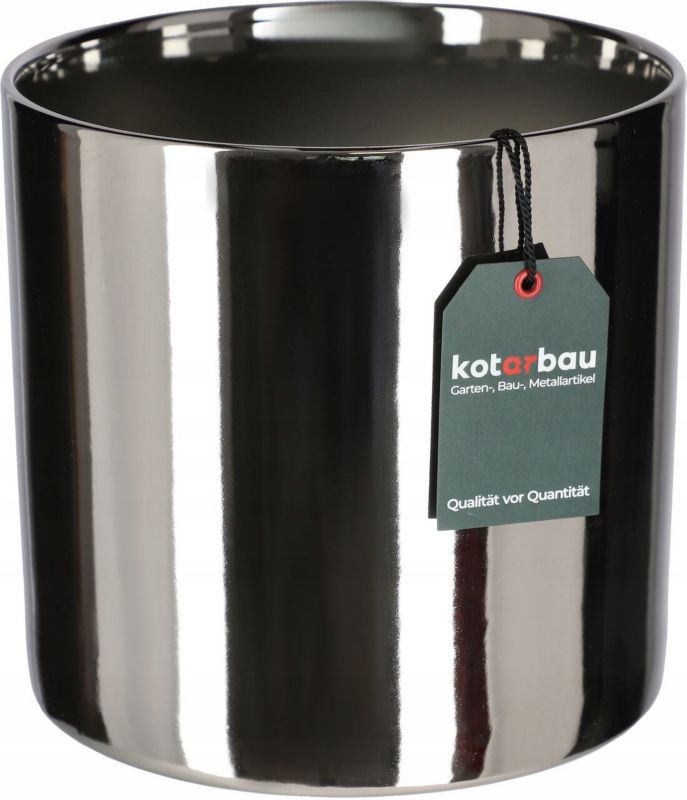 Doniczka KOTARBAU srebrna ceramiczna połysk 230 mm 1 szt.