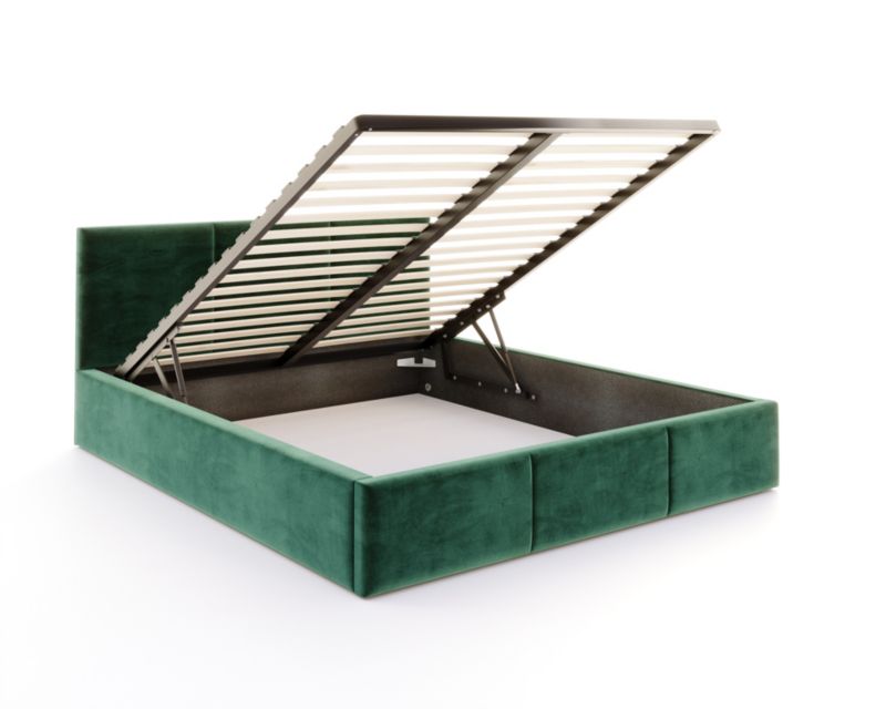 Łóżko tapicerowane FDM AMBER 160x200 ciemno zielone z pojemnikiem i stelażem podnoszonym 1 szt.