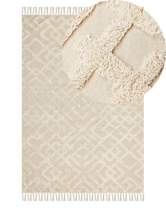 Dywan bawełniany 140 x 200 cm beżowy Ardahan 1 szt.