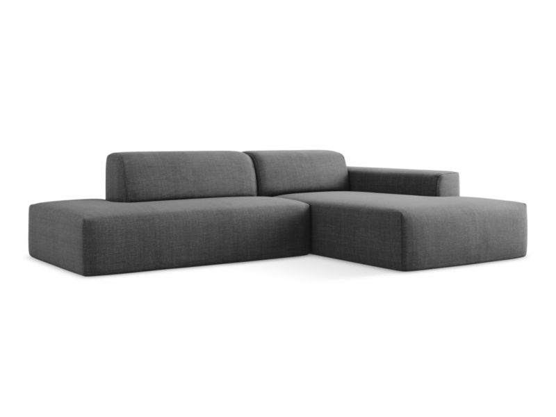 Narożnik lewostronny LaMiaSofa BOVA z tkaniny strukturalnej 240x90 cm ciemny szary 1 szt.