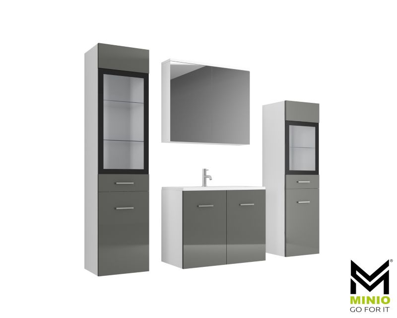Zestaw mebli łazienkowych MINIO go for it MARIT II biały / szary połysk 1 kpl.