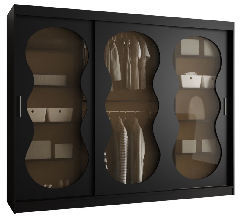 Szafa przesuwna z lustrem Garderoba Abiks BAHRAJN 3 250 czarny 1 szt.