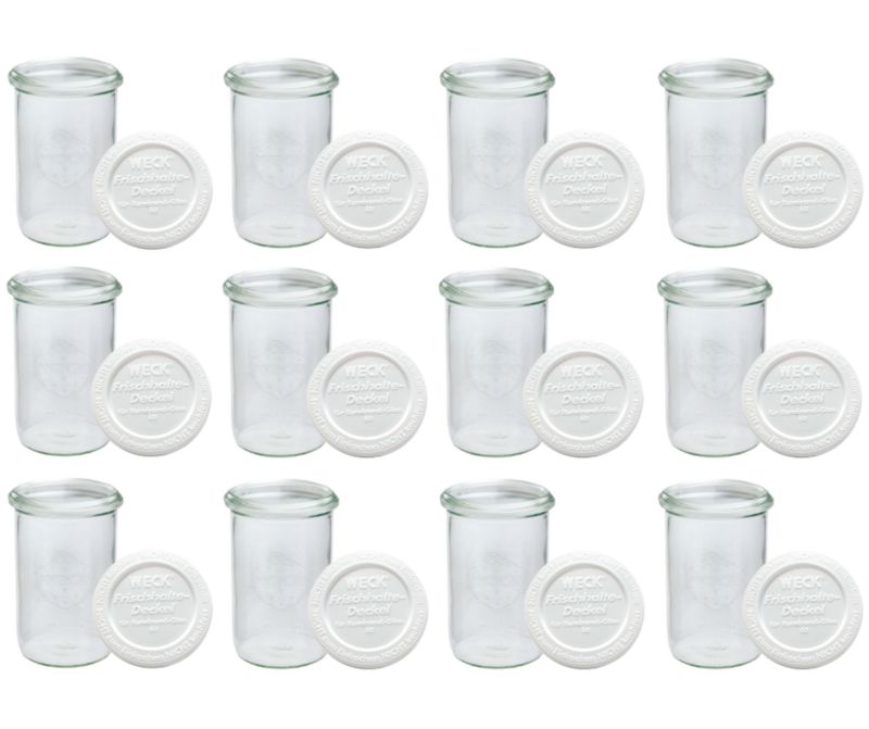 Słoiki MODO24 Weck 1050 ml fi 100 mold plastikowe wieka 12 kpl.