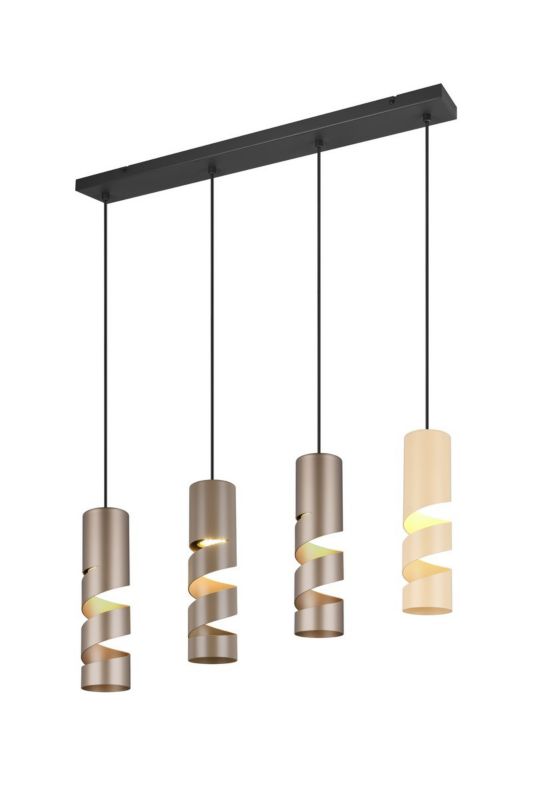 Lampa wisząca Trio Stream 4008 czarno-brązowa-kremowa-patyna nowoczesna 4xGU10 x 1 szt.