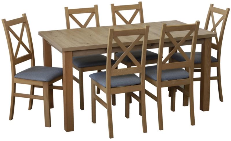 Zestaw stół 150/190x80 i 6 krzeseł Bonni M009-6 Dąb Artisan 1 kpl.