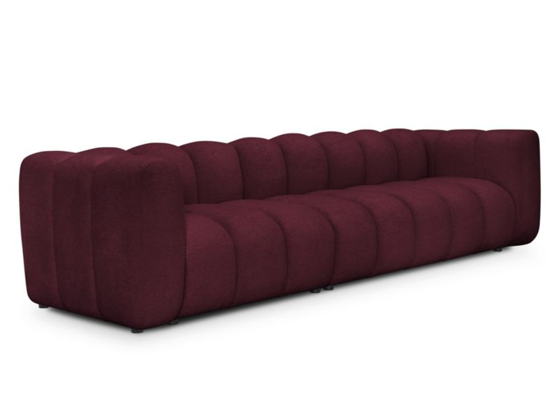 5-osobowa kanapa modułowa LaMiaSofa NAPOLI z tkaniny szenilowej 289x89 cm burgundowy 1 szt.