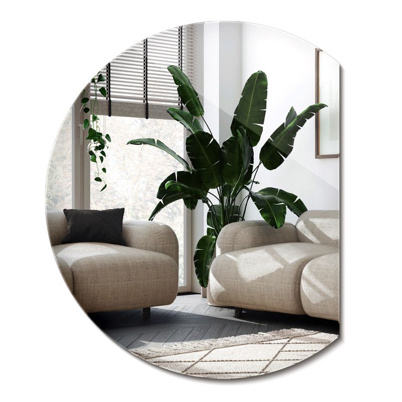 Lustro Łazienkowe Koło Ścięte Wallfluent 70 x 80 cm Ścienne Wiszące do Przedpokoju 1 szt.