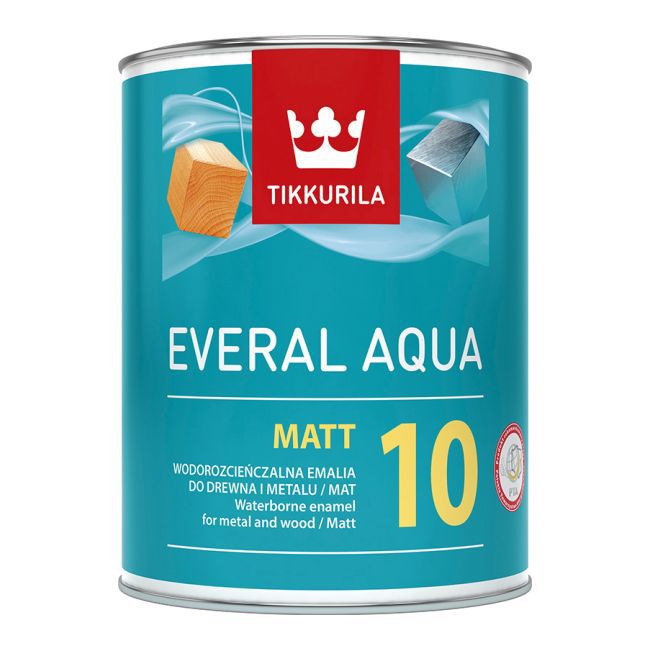 Emalia akrylowa Tikkurila Everal Aqua baza A mat [10] 0,9 l