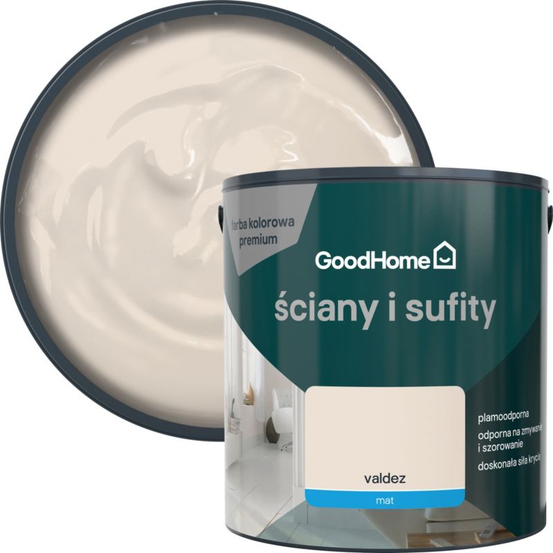 Farba plamoodporna GoodHome Premium Ściany i Sufity valdez 2,5 l