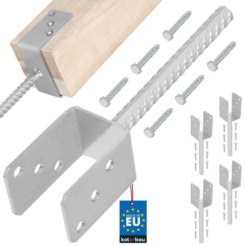 Podstawa słupa KOTARBAU z prętem do wmurowania 60 mm 4 szt.