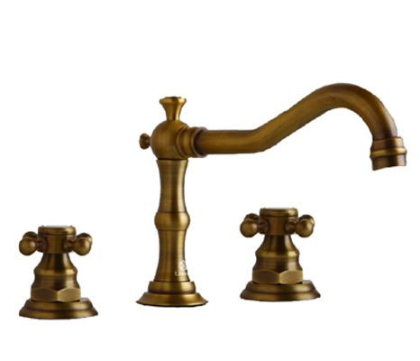 Bateria umywalkowa Lauferi ELENE mosiężna trójotworowa szczotkowany mosiądz retro 1 szt.