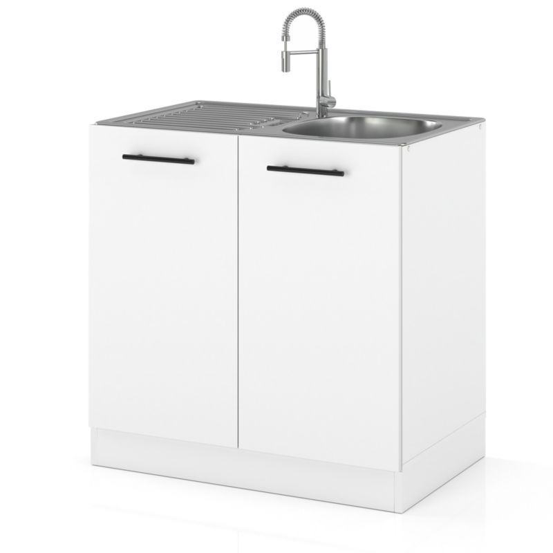 Szafka Kuchenna Hurtownia-Mebli Stojąca Pod zlewozmywak DZ80 sPremium 80cm Biały Mat Biały Mat 80x52x82.2 cm 1szt.