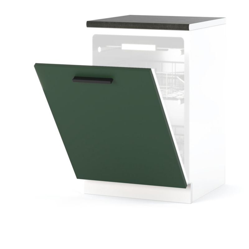 Szafka Kuchenna Hurtownia-Mebli Stojąca Do zmywarki Blanka dolna ZM60 60cm Biały Mat Butelkowa Zieleń 60x47x85 cm 1szt.