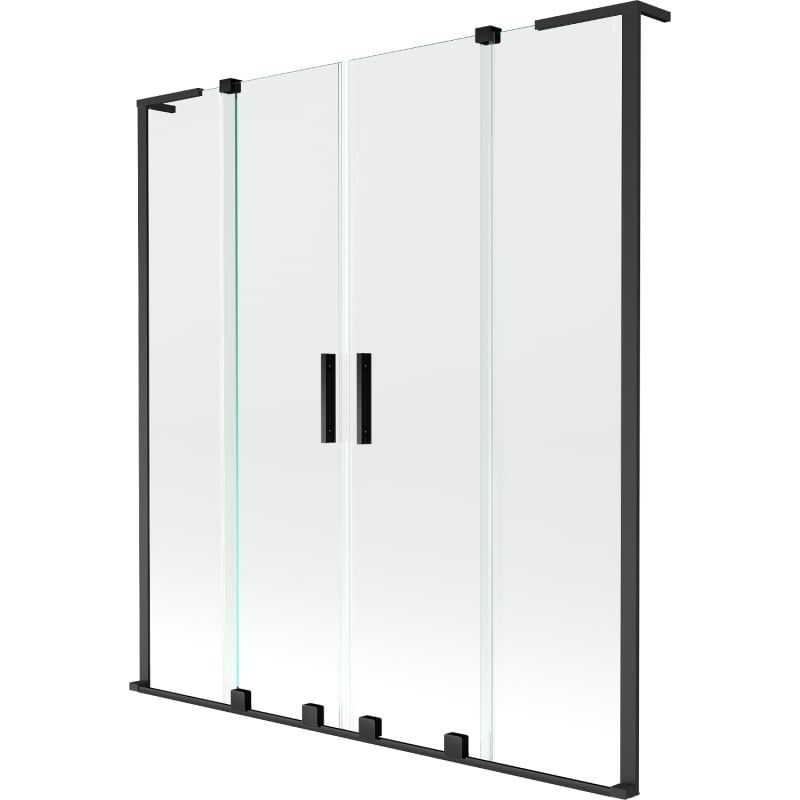 Parawan nawannowy rozsuwany Mexen Velar L czarny 160x150 cm 1 szt.