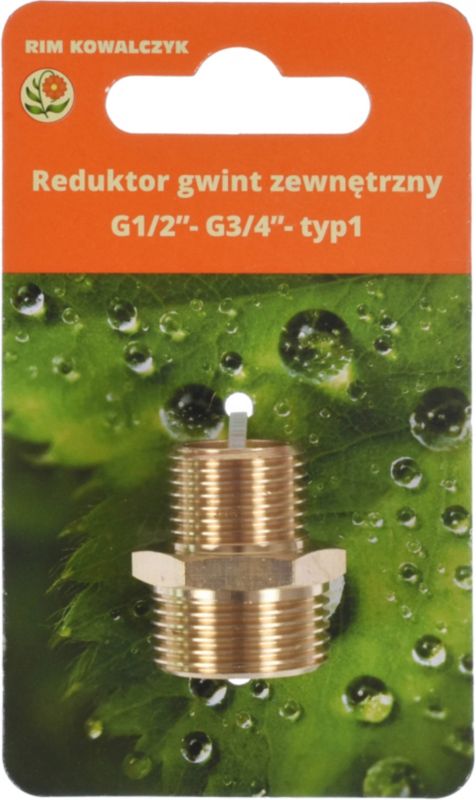 Reduktor mosiężny z gwintem zewnętrznym 1/2" - 3/4" typ 1