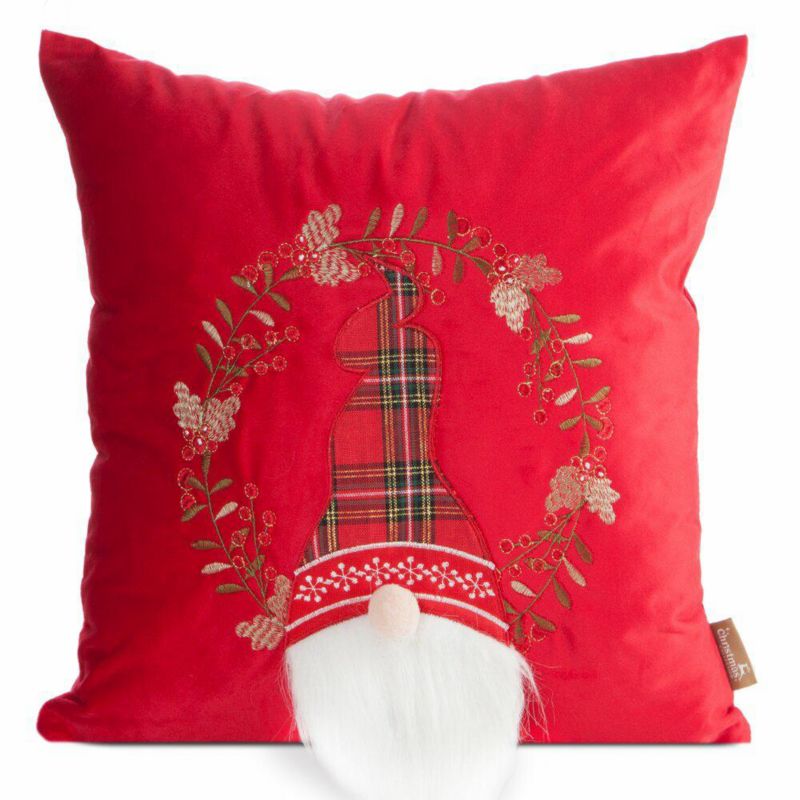 Poszewka 157 3D Eurofirany Świąteczna na poduszkę 45x45 cm Mikołaj Czerwona 1 szt.