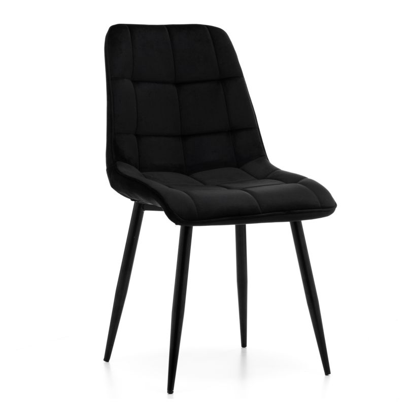 Krzesło tapicerowane New Home CHIC czarne welurowe bluvel 1 szt.
