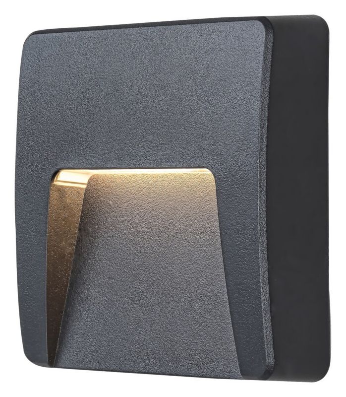 Kinkiet ścienny zewnętrzny Rabalux Trento antracyt LED 3W 4000K 100lm IP65 wym: 12 x 12 x 3,2 cm tworzywo sztuczne - 1 szt.