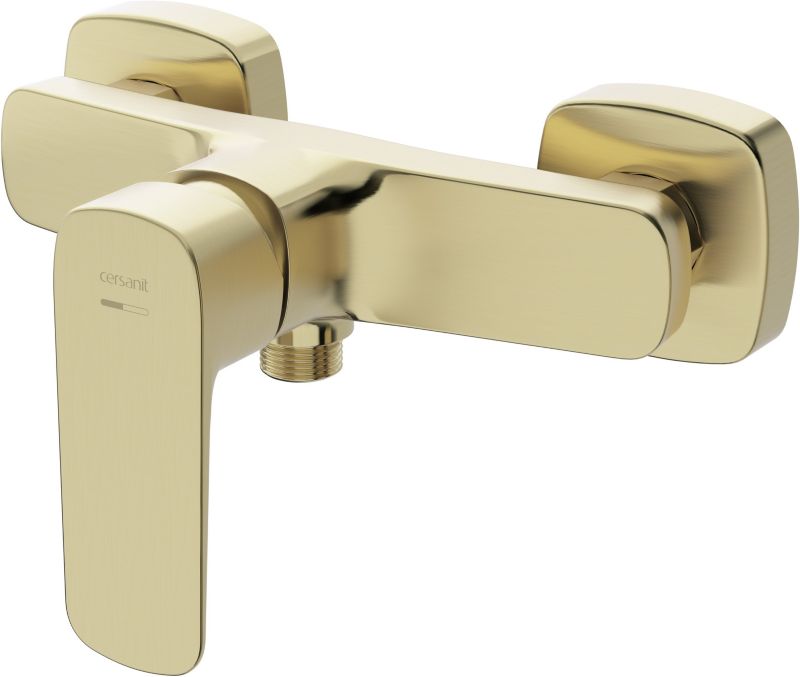 Bateria prysznicowa Cersanit LARGA złota mat, jednouchwytowa ścienna, 1 szt.