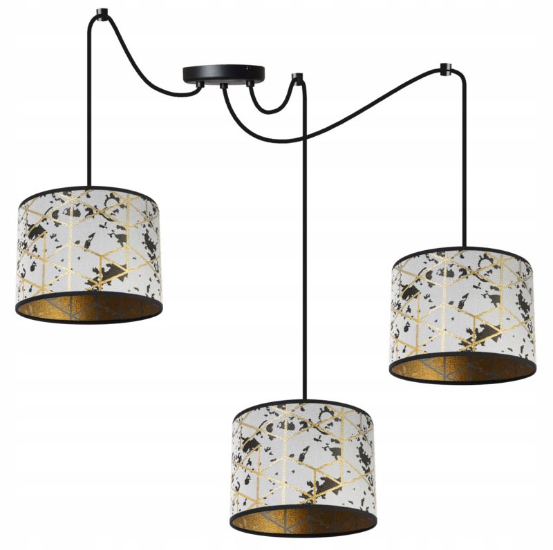 Lampa sufitowa wisząca Light Home LH Pająk Werona 3x E27 60W szary/złoty 1szt.