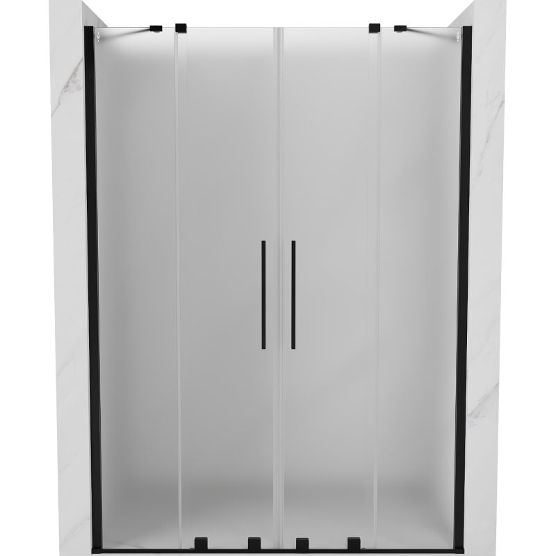 Drzwi prysznicowe przesuwne Mexen Velar czarne szron 140x200 cm 1 szt.
