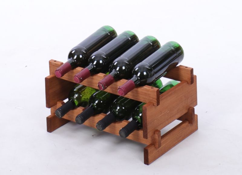 Stojak na wino MODO24 regał modułowy na butelki 2 leżnie x 4 butelki montaż bez narzędzi impregnacja brązowa 1 szt.