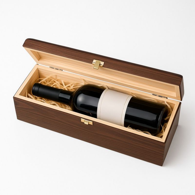 Drewniane pudełko na wino Neopak K-981 EX Brąz 1 szt.