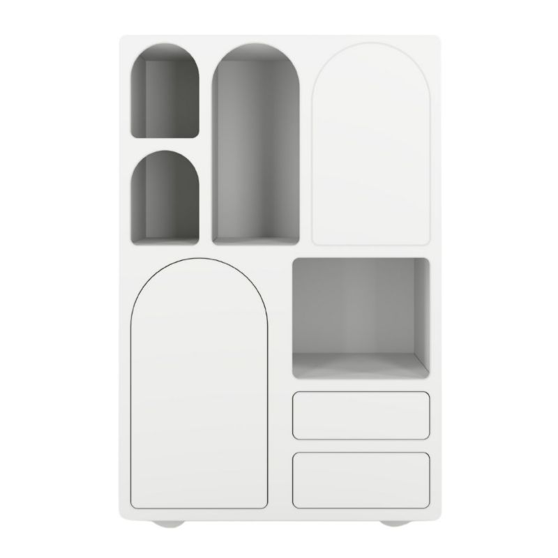 Drewniana komoda z łukami Visby OLIMPIA high biała 1 szt.