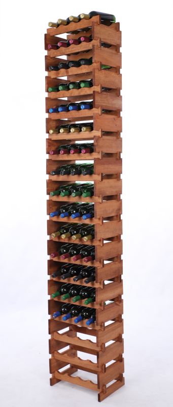 Stojak na wino MODO24 regał modułowy na butelki 18 leżni x 4 butelki montaż bez narzędzi impregnacja brązowa 1 szt.