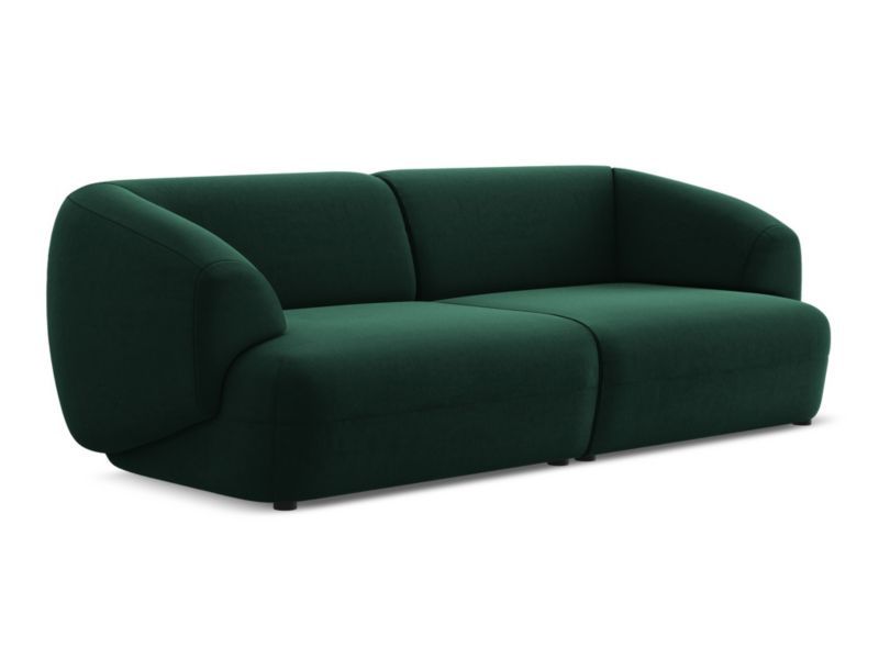 4-osobowa kanapa modułowa LaMiaSofa RIMINI z tkaniny welwetowej 232x98 cm butelkowa zieleń 1 szt.