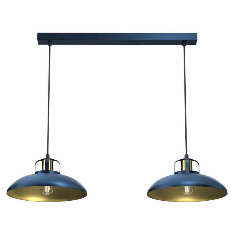 Lampa wisząca Milagro Felix 7151 niebiesko-złota szerokość 75 cm 2xE27 x 40W 1 szt.