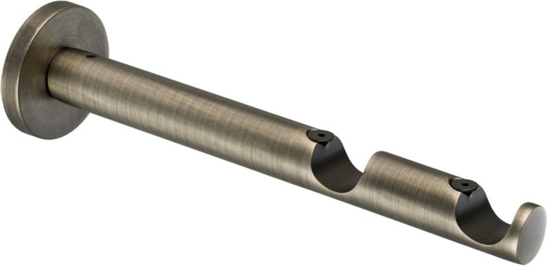 Wspornik karnisza podwójny prosty 19 mm stal antyczna