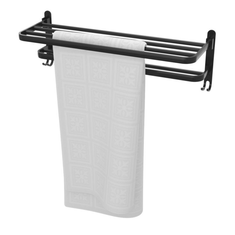 Półka Łazienkowa Wieszak Na Ręcznik Granitan Czarny Ścienny Drabinka Haczyk 1 szt.