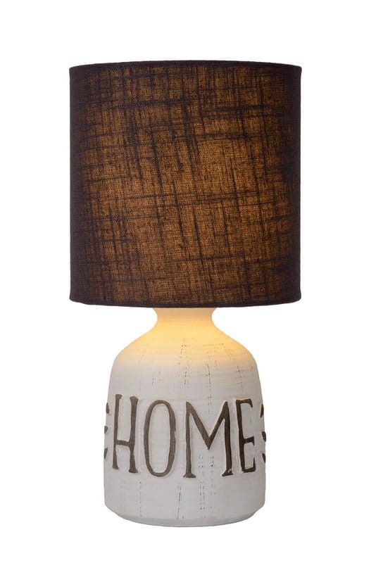 Lampa stołowa Lucide Cosby biało-brązowa 1 x E14 x 40W IP20 wym: 32.5 x 16.5 x 16.5 cm metal - 1 szt.