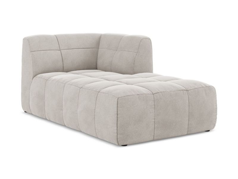 Szezlong prawostronny LaMiaSofa GRADO z tkaniny welwetowej 101x175 cm jasny beż 1 szt.