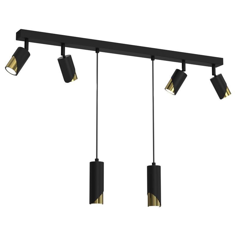Lampa sufitowa Luminex Shift czarny mat-złoty połysk Listwa z lampami 6 x GU10 x 15W wym: 100 x 90 x 5,5 cm - 1 szt.
