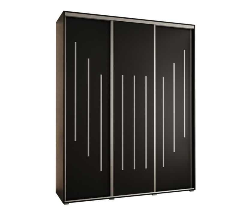 Szafa przesuwna Abiks DAVOS 8 wysoka szer.200cm gł.60cm czarny/czarny/srebrny 1szt.