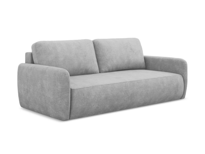 Kanapa 3-osobowa z funkcją spania LaMiaSofa CORLE z tkaniny szenilowej 218x102 cm jasny szary 1 szt.