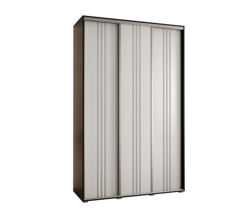 Szafa przesuwna Abiks DAVOS 6 wysoka szer.150cm gł.60cm czarny/biały/srebrny 1szt.