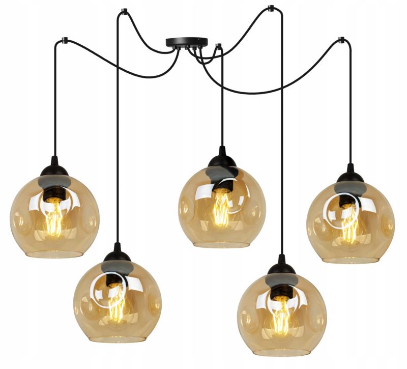 Lampa sufitowa wisząca Light Home LH Spider Rio 5x E27 60W miodowy 1szt.