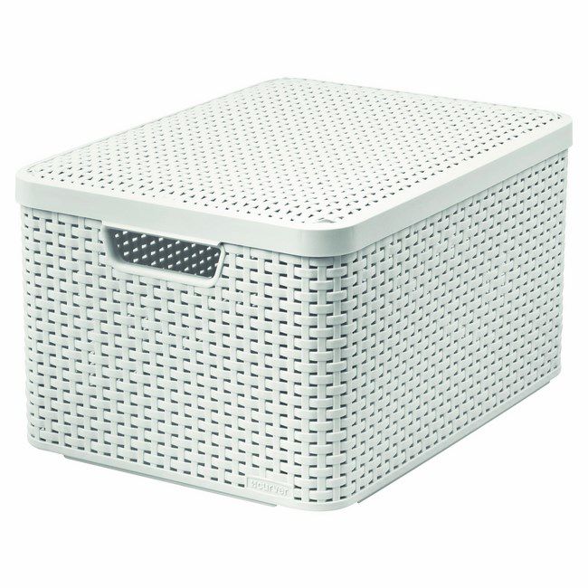 Koszyk z pokrywą Curver Style L kremowy