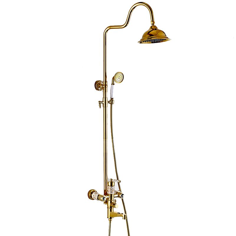 Bateria prysznicowa Lauferi KLYMENE mosiężna z dzeszczownicą złota retro 1 szt.